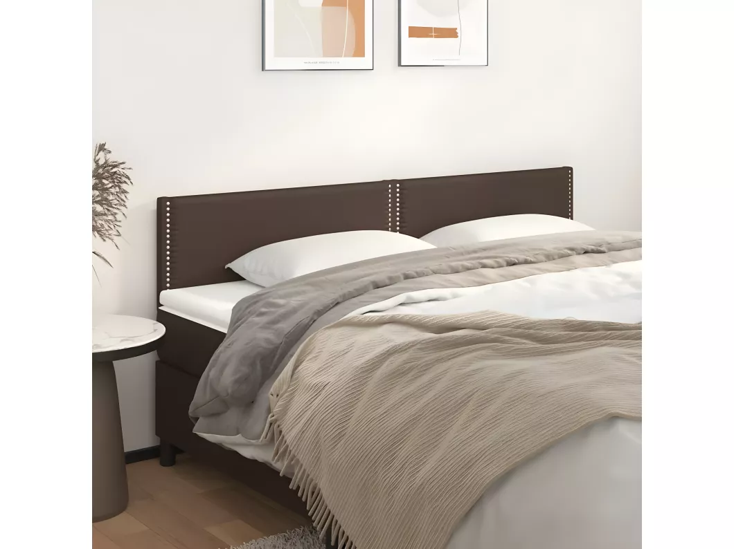 Kauf Unique Kopfteile 2 Stk. Braun 100x5x78/88 cm Kunstleder