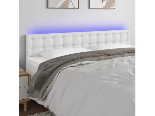 Kauf Unique LED Kopfteil Weiß 160x5x78/88 cm Kunstleder Letzter Tag