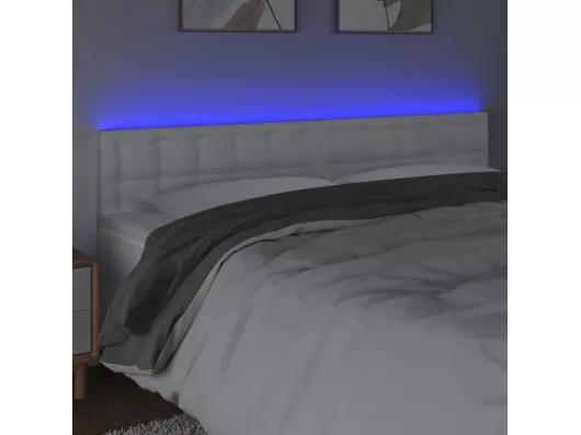 Kauf Unique LED Kopfteil Weiß 160x5x78/88 cm Kunstleder Letzter Tag