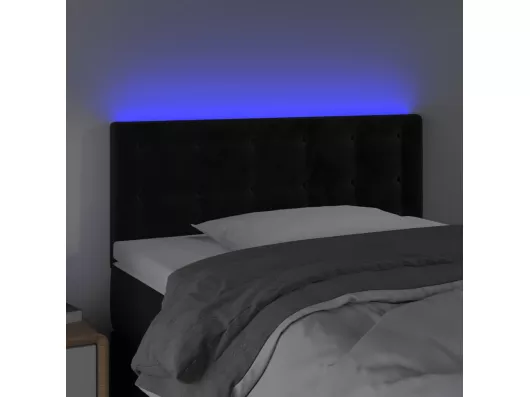 Kauf Unique LED Kopfteil Schwarz 80x5x78/88 cm Samt Bis zu 50% Rabatt