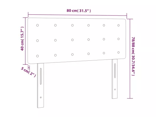 Kauf Unique LED Kopfteil Schwarz 80x5x78/88 cm Samt Bis zu 50% Rabatt