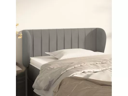 Kauf Unique Kopfteil mit Ohren Hellgrau 103x23x78/88 cm Samt