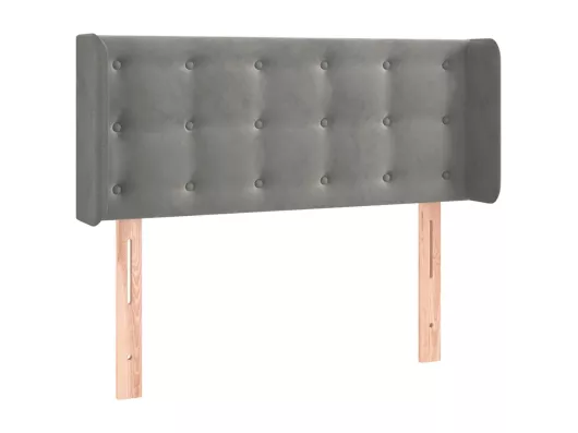 Kauf Unique LED Kopfteil Hellgrau 103x16x78/88 cm Samt Sonderangebot der Fabrik