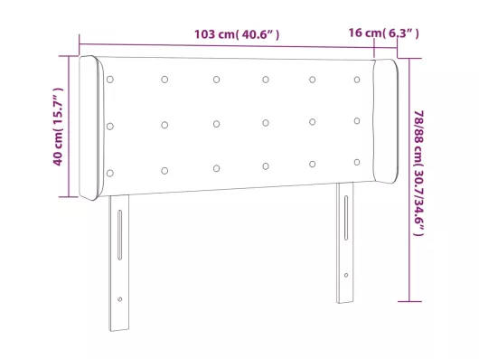 Kauf Unique LED Kopfteil Hellgrau 103x16x78/88 cm Samt Sonderangebot der Fabrik