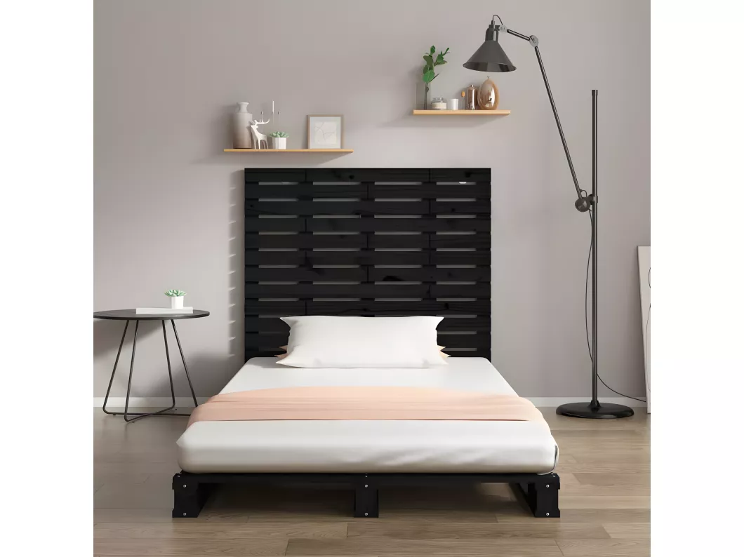 Kauf Unique Wand-Kopfteil Schwarz 141x3x91,5 cm Massivholz Kiefer Discount Store für neue Produkte
