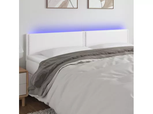 Kauf Unique LED Kopfteil Weiß 160x5x78/88 cm Kunstleder 50% Rabatt für begrenzte Zeit