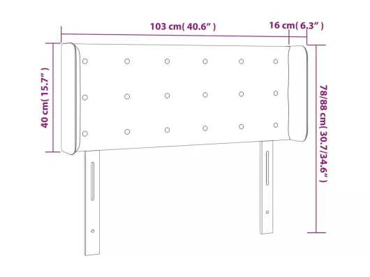 Kauf Unique LED Kopfteil Weiß 103x16x78/88 cm Kunstleder Online