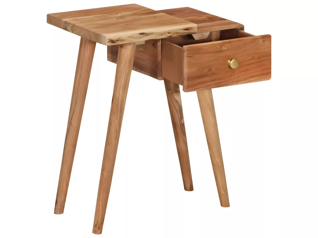 Kauf Unique Nachttisch Akazienholz Massiv 45 x 32 x 55 cm im Angebot