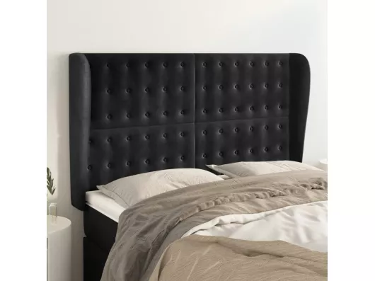 Kauf Unique Kopfteil mit Ohren Schwarz 147x23x118/128 cm Samt