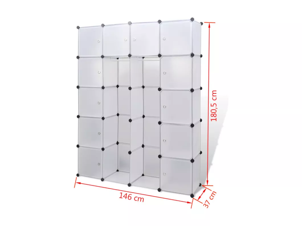 Kauf Unique Modularer Schrank mit 14 Fächern Weiß 37x146x180,5 cm Günstiger Verkauf