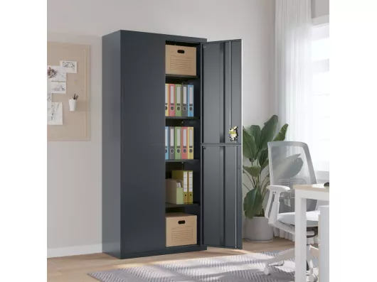 Kauf Unique Aktenschrank Anthrazit 90x40x200 cm Stahl