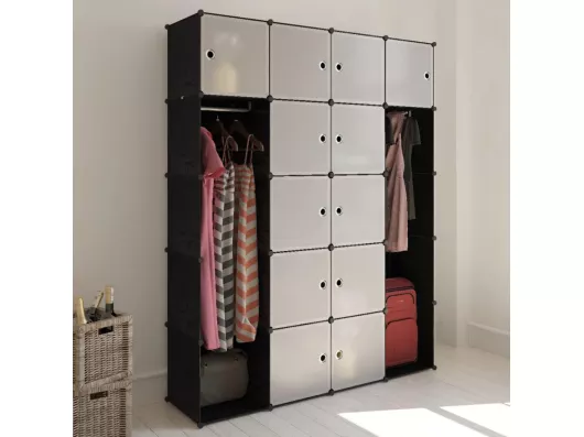 Kauf Unique Modularer Schrank mit 14 Fächern schwarz/weiß 37x146x180,5cm
