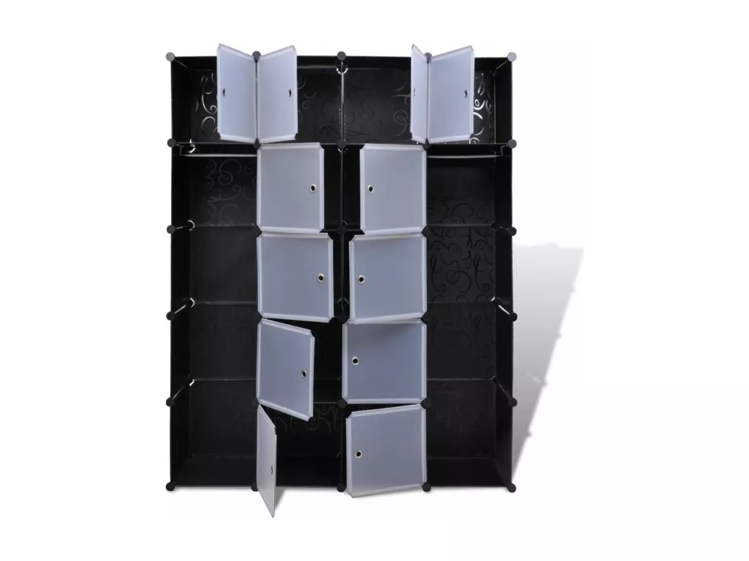 Kauf Unique Modularer Schrank mit 14 Fächern schwarz/weiß 37x146x180,5cm Meist gekauft