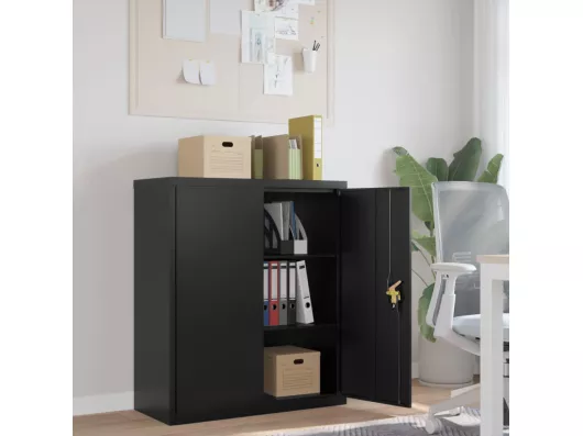 Kauf Unique Aktenschrank Schwarz 90x40x105 cm Stahl