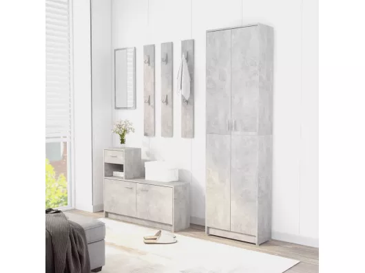 Kauf Unique Garderobenschrank Betongrau 55x25x189 cm Holzwerkstoff Fabrik Onlineshop