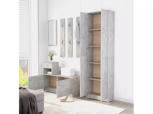 Kauf Unique Garderobenschrank Betongrau 55x25x189 cm Holzwerkstoff Fabrik Onlineshop