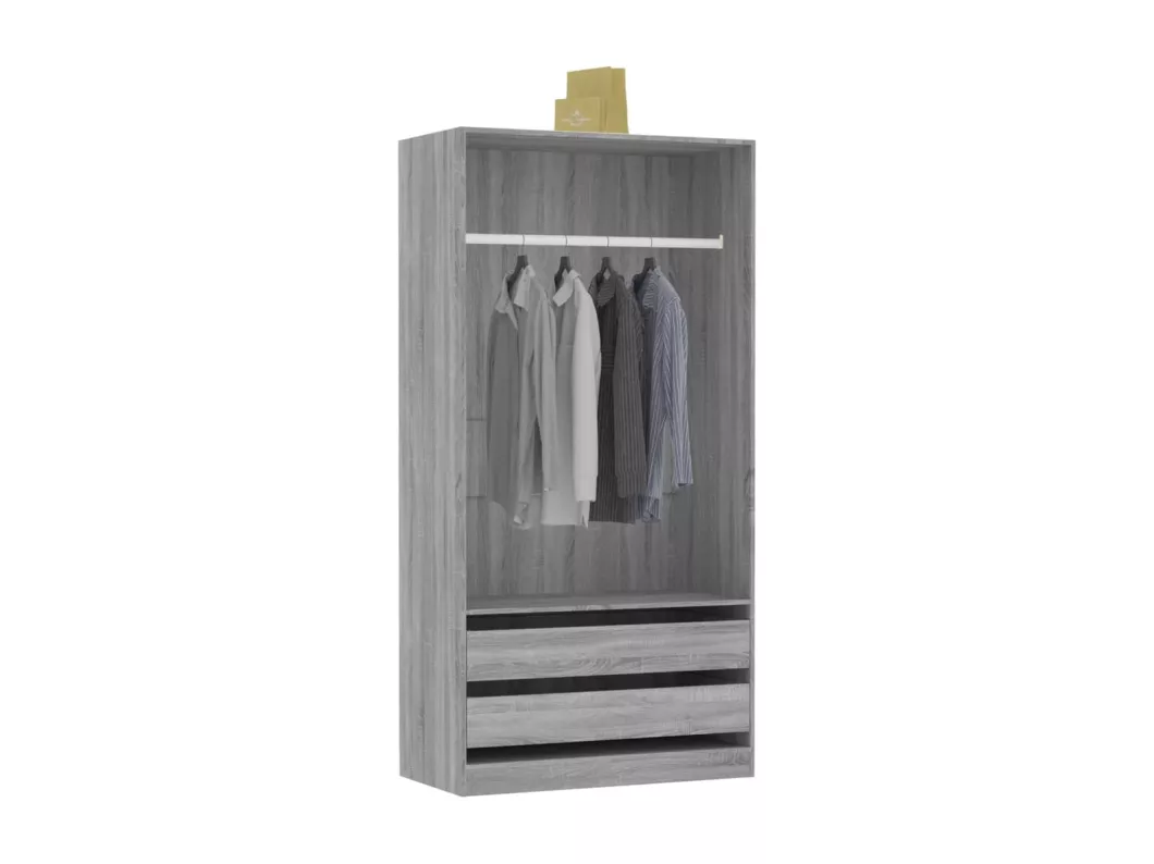 Kauf Unique Kleiderschrank Grau Sonoma 100x50x200 cm Holzwerkstoff Fabrikpreis