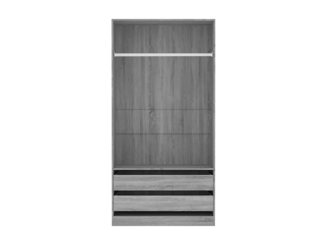 Kauf Unique Kleiderschrank Grau Sonoma 100x50x200 cm Holzwerkstoff Fabrikpreis