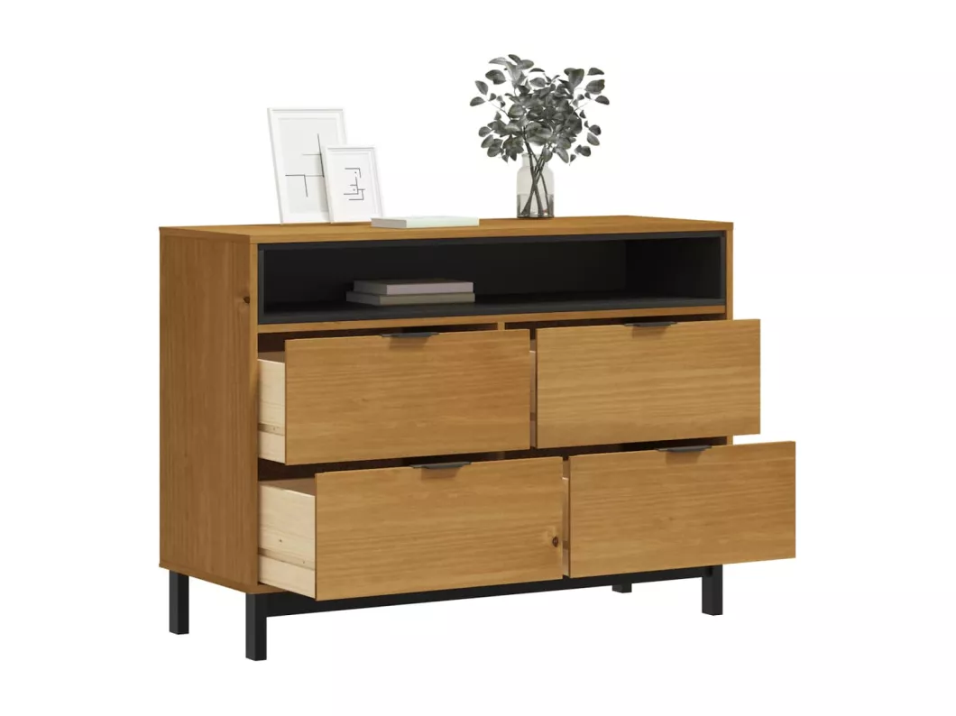 Kauf Unique Schubladenschrank FLAM 110x40x80 cm Massivholz Kiefer Rabatt