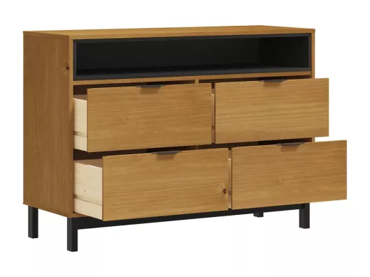 Kauf Unique Schubladenschrank FLAM 110x40x80 cm Massivholz Kiefer Rabatt
