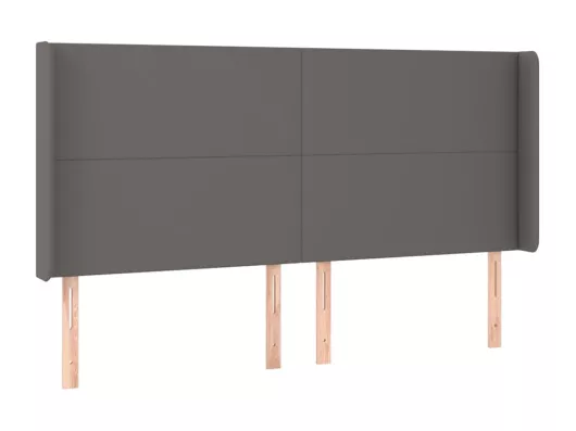 Kauf Unique LED Kopfteil Grau 203x16x118/128 cm Kunstleder Großer Ausverkauf