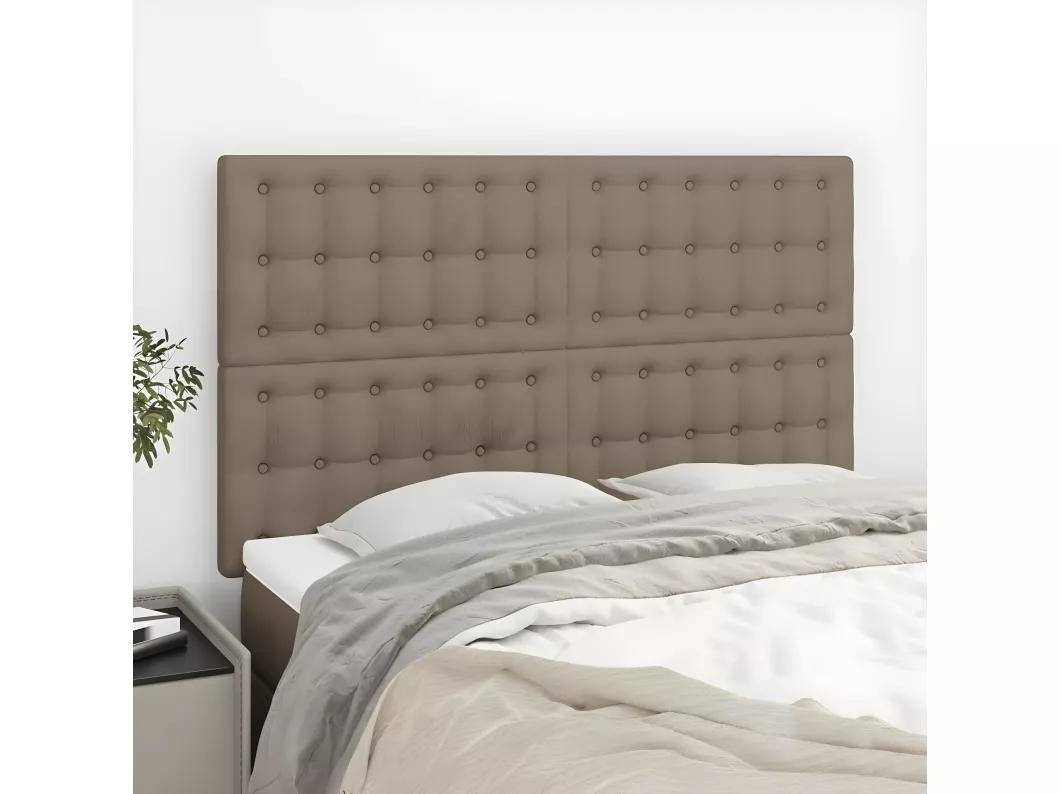 Kauf Unique Kopfteile 4 Stk. Taupe 72x5x78/88 cm Stoff