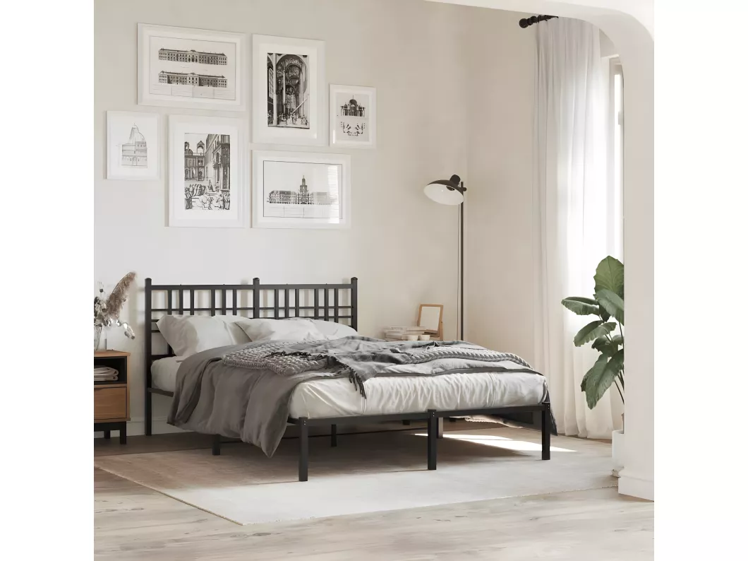 Kauf Unique Kopfteil Metall Schwarz 120 cm Online Shopping