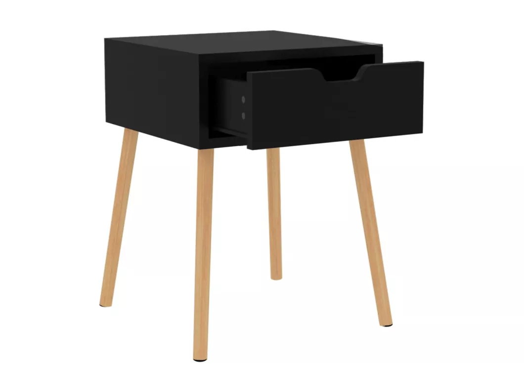 Kauf Unique Nachttisch Hochglanz-Schwarz 40x40x56 cm Holzwerkstoff Preisnachlass