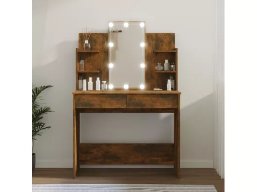 Kauf Unique Schminktisch mit LED Räuchereiche 96x40x142 cm