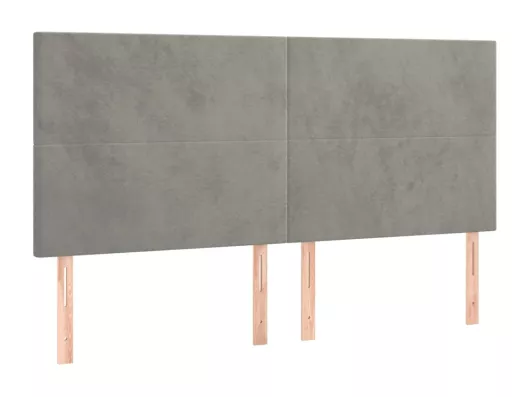 Kauf Unique LED Kopfteil Hellgrau 180x5x118/128 cm Samt Osterangebot