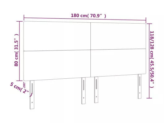 Kauf Unique LED Kopfteil Hellgrau 180x5x118/128 cm Samt Osterangebot