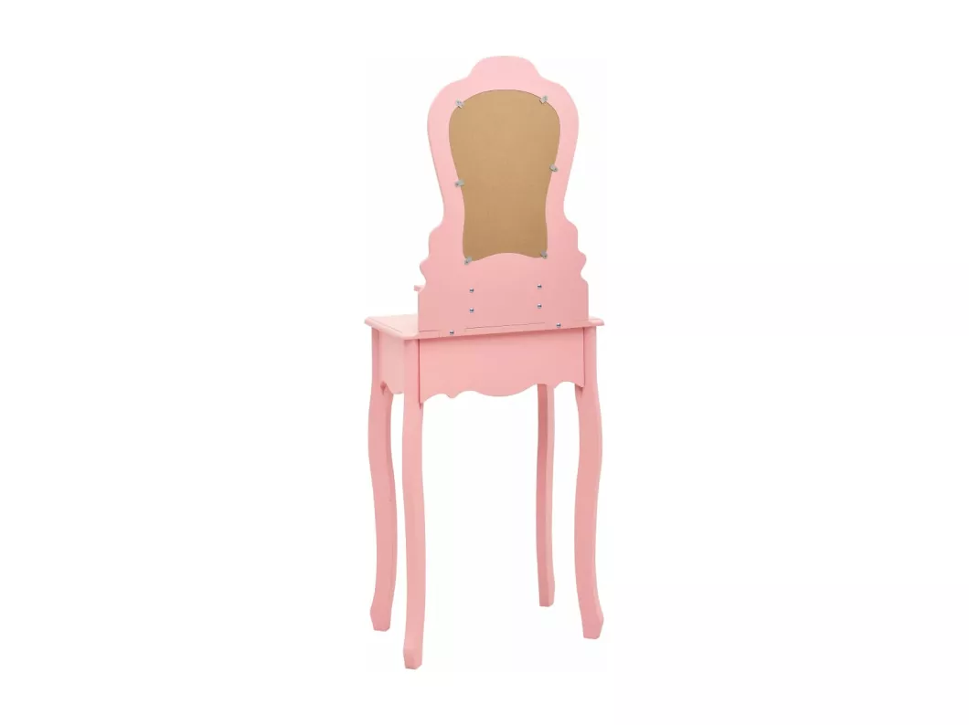 Kauf Unique Schminktisch-Set mit Hocker Rosa 50x59x136 cm Paulownia-Holz Vatertagsangebot