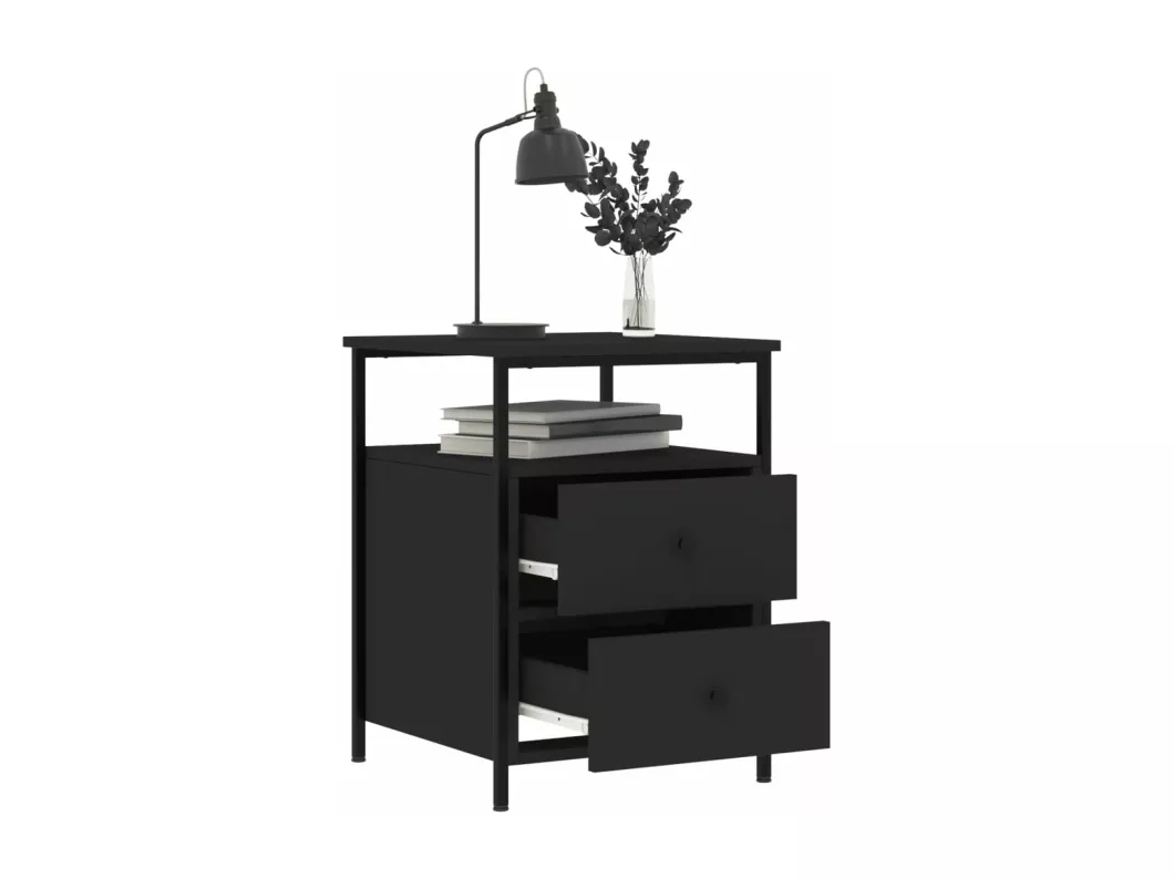 Kauf Unique Nachttisch Schwarz 44x45x60 cm Holzwerkstoff Valentinstagsangebot