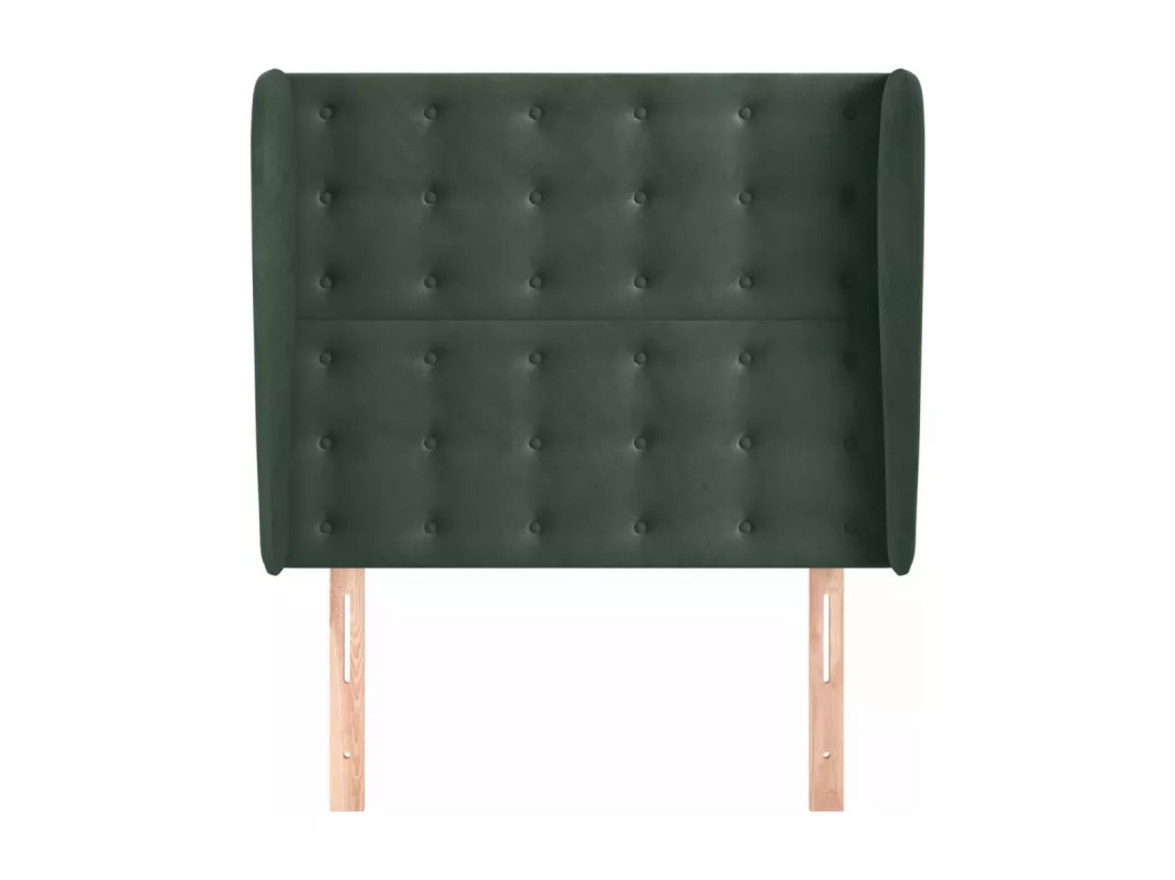 Kauf Unique Kopfteil mit Ohren Dunkelgrün 93x23x118/128 cm Samt Jubiläumsangebot