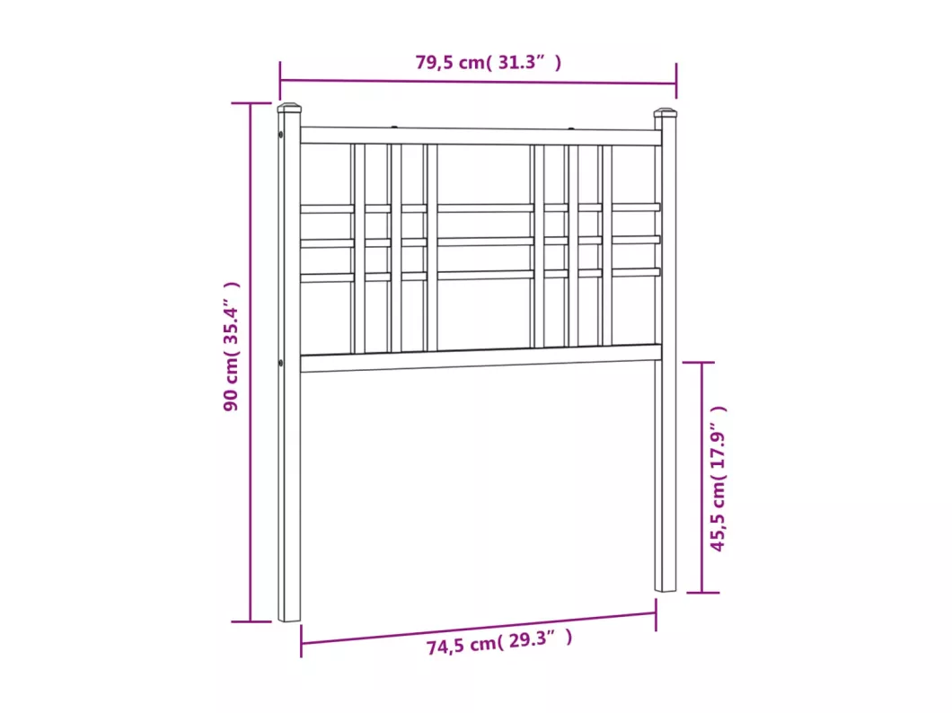 Kauf Unique Kopfteil Metall Weiß 75 cm Top Angebot