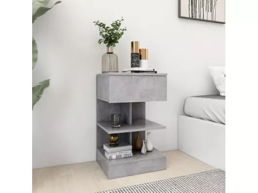 Kauf Unique Nachttisch Betongrau 40x35x65 cm Holzwerkstoff