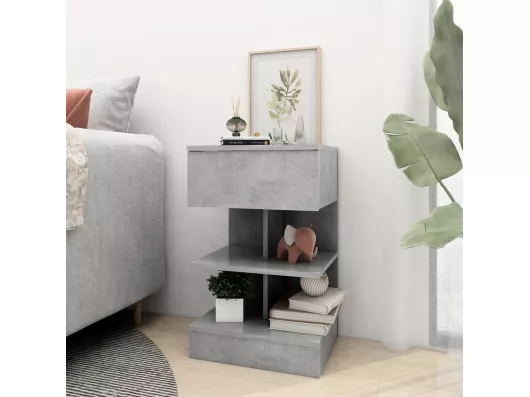 Kauf Unique Nachttisch Betongrau 40x35x65 cm Holzwerkstoff Online Outlet