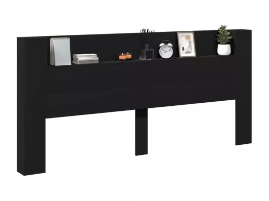 Kauf Unique LED-Kopfteil mit Ablagen Schwarz 220x16,5x103,5 cm Exklusive Angebote