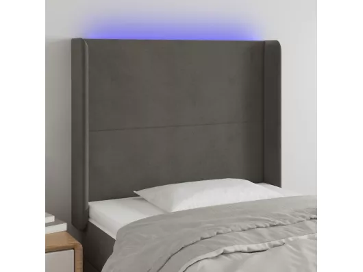 Kauf Unique LED Kopfteil Dunkelgrau 93x16x118/128 cm Samt