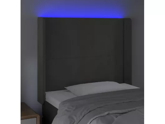 Kauf Unique LED Kopfteil Dunkelgrau 93x16x118/128 cm Samt Neuheiten
