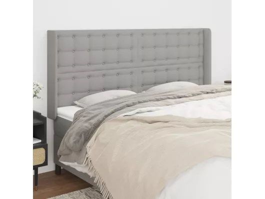Kauf Unique Kopfteil mit Ohren Hellgrau 183x16x118/128 cm Stoff