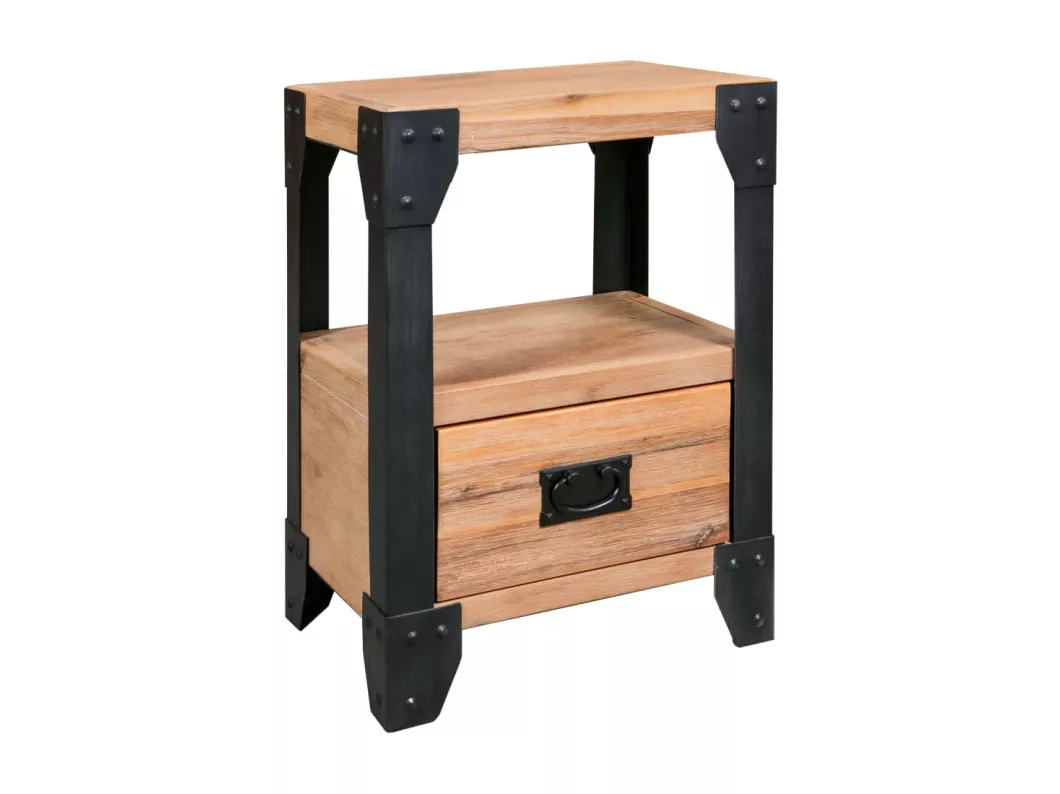 Kauf Unique Nachttische 2 Stk. Akazienholz Massiv Stahl 40 x 30 x 54 cm Tägliche Deals