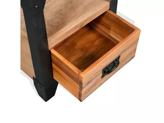 Kauf Unique Nachttische 2 Stk. Akazienholz Massiv Stahl 40 x 30 x 54 cm Tägliche Deals