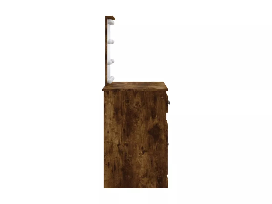 Kauf Unique Schminktisch mit LED-Leuchten Räuchereiche 90x42x132,5 cm Super Sparpreis