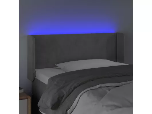 Kauf Unique LED Kopfteil Hellgrau 83x16x78/88 cm Samt Letzte 2 Tage