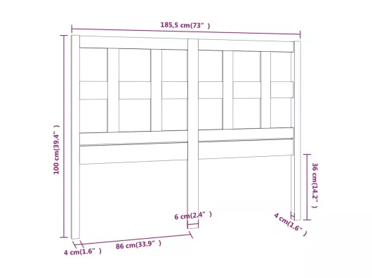 Kauf Unique Kopfteil Weiß 185,5x4x100 cm Massivholz Kiefer Bis zu 55% Rabatt