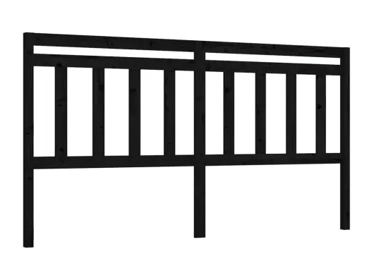Kauf Unique Kopfteil Schwarz 206x4x100 cm Massivholz Kiefer Clearance-Verkauf