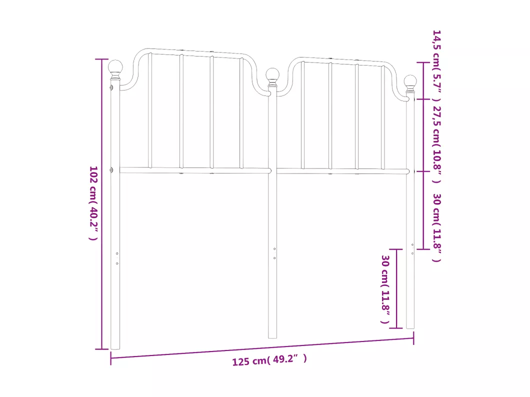 Kauf Unique Kopfteil Metall Weiß 120 cm Fabrikladen