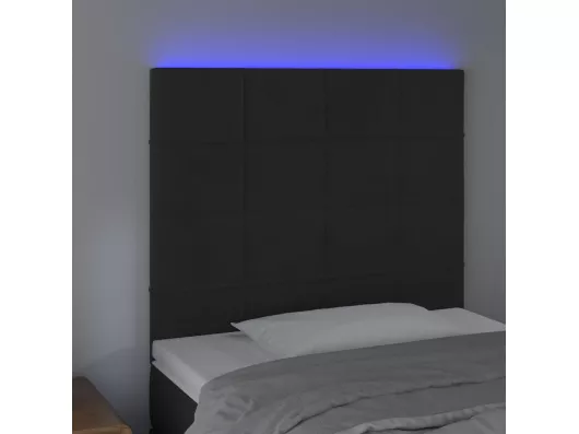 Kauf Unique LED Kopfteil Schwarz 100x5x118/128 cm Samt Speichern exportieren