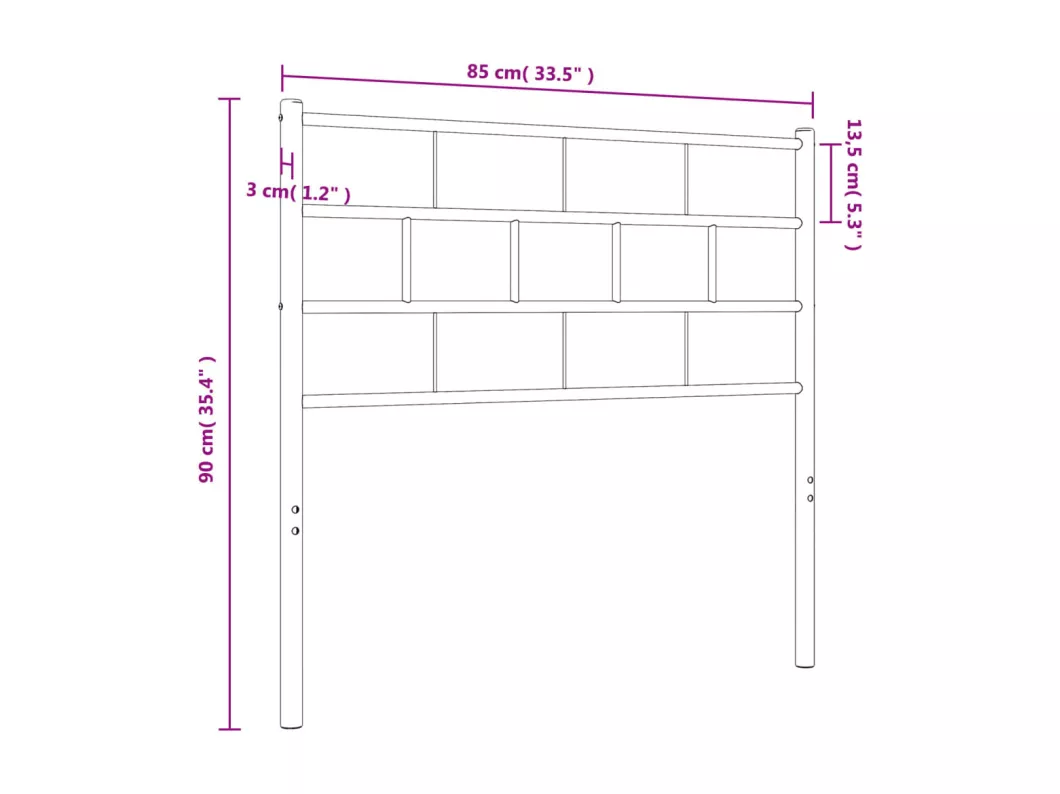 Kauf Unique Kopfteil Metall Weiß 80 cm 50% Rabatt für begrenzte Zeit
